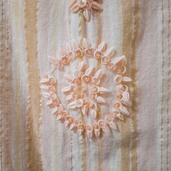 Erica Brooke Coral Beaded Medallion Striped Long Sleeve Top Size 26 - Picture 9 of 13